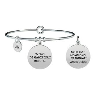 1 - Bracciale Kidult 731465 acciaio 316L con frase di Vasco rossi  collezione Free Time