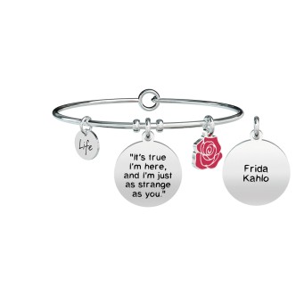 1 - Bracciale Kidult 731601 acciaio 316L con frase F. Kahlo collezione Philosophy