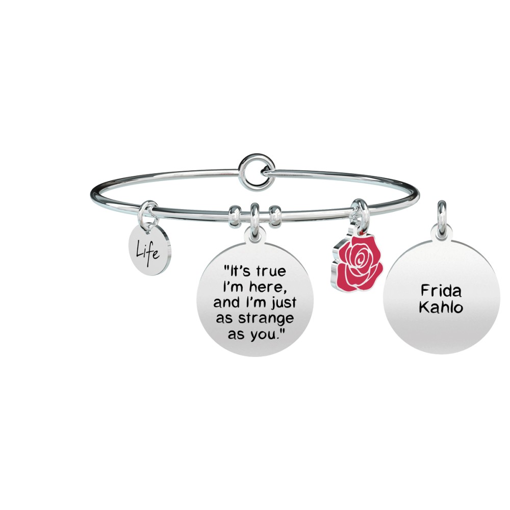 1 - Bracciale Kidult 731601 acciaio 316L con frase F. Kahlo collezione Philosophy