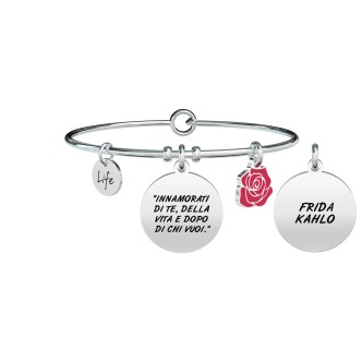 1 - Bracciale Kidult 731602 acciaio 316L con frase F. Kahlo collezione Philosophy