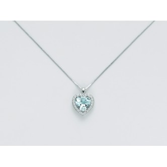 1 - Miluna necklace CLD4213 Gold 750/1000 with diamonds collection Aquamarine