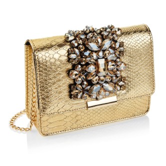 1 - Ottaviani 33240 Clutch bag in faux leather with Swarovski