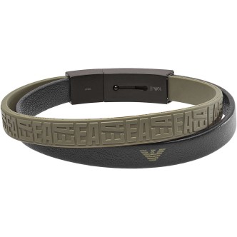 1 - Bracciale Emporio Armani pelle e silicone EGS2678001