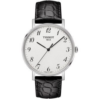 1 - Unisex Tissot watch only time leather strap model Every Time Medium T109.410.16.032.00