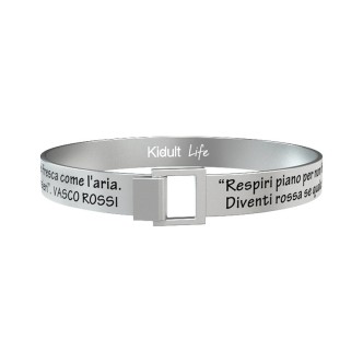 1 - Kidult bracelet 731474 316L steel with phrase by Vasco Rossi Free Time Collection