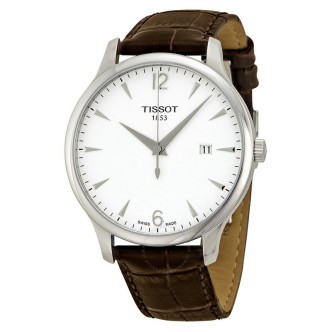 1 - Orologio Tissot uomo solo tempo cinturino in pelle modello T-Tradition T063.610. 16.037.00