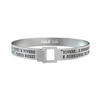 1 - Bracciale Kidult 731475 acciaio 316L con frase Vasco Rossi  collezione Free Time