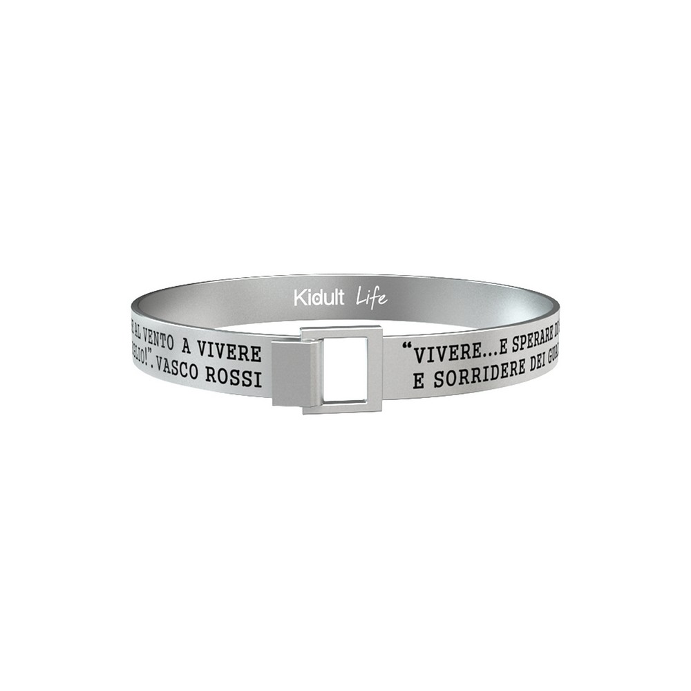 1 - Kidult Bracelet 731475 316L steel with Vasco Rossi phrase Free Time collectio