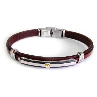 1 - Zancan bracelet ESB032-MA leather and steel BE1 collection