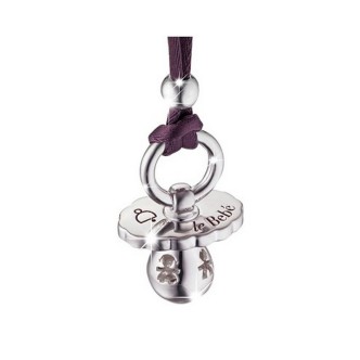 1 - Suonamore necklace Le Bebè SNM001 purple cord and 925 silver pendant