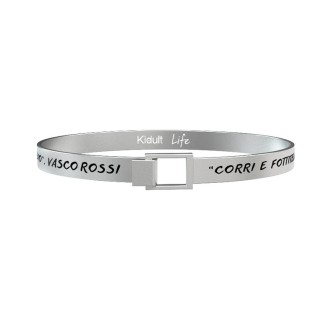 1 - Kidult bracelet 731476 316L steel with phrase by Vasco Rossi Free Time collection