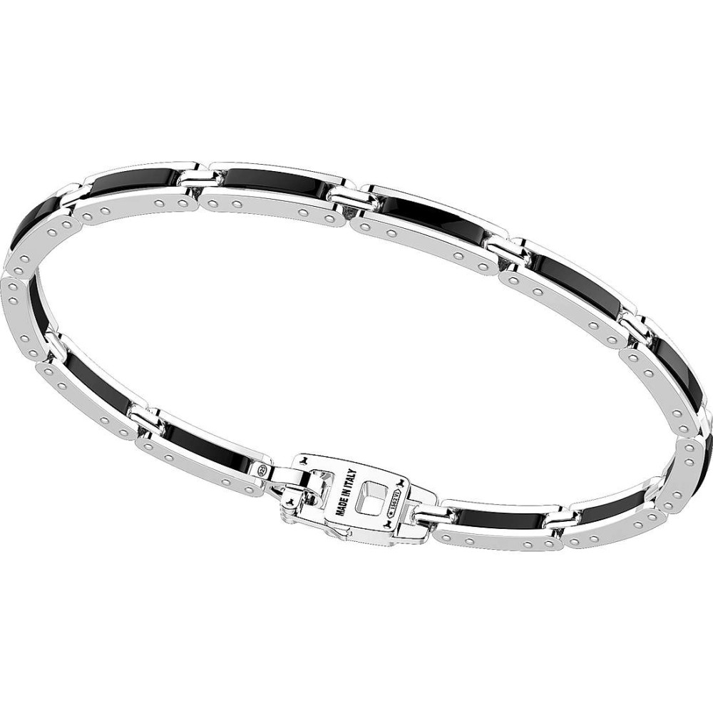 1 - Bracciale uomo Zancan KXB043-N Argento 925 collezione Ceramik 925