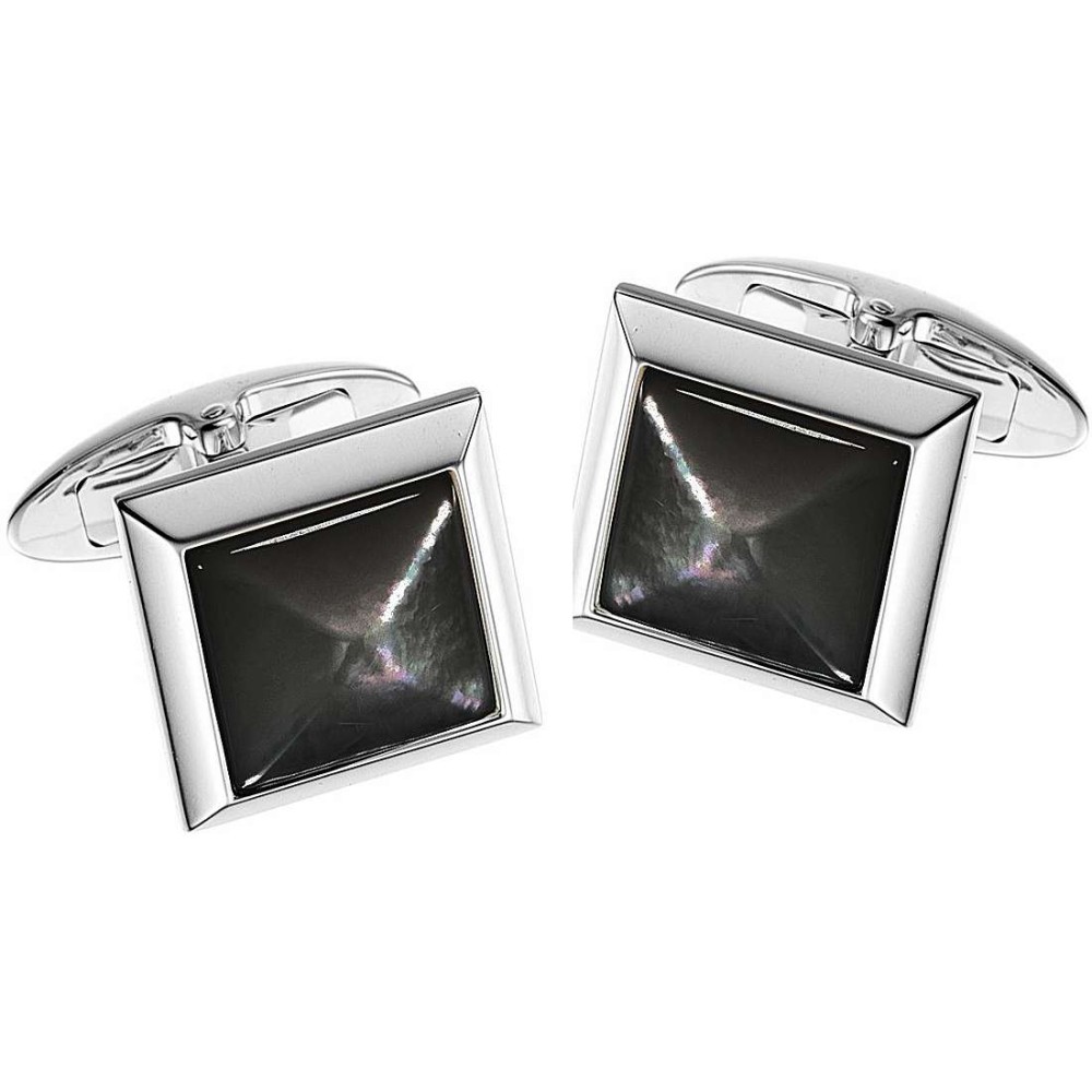 1 - Cufflinks man Zancan EHG011B-MN 316L steel Hi Teck collection