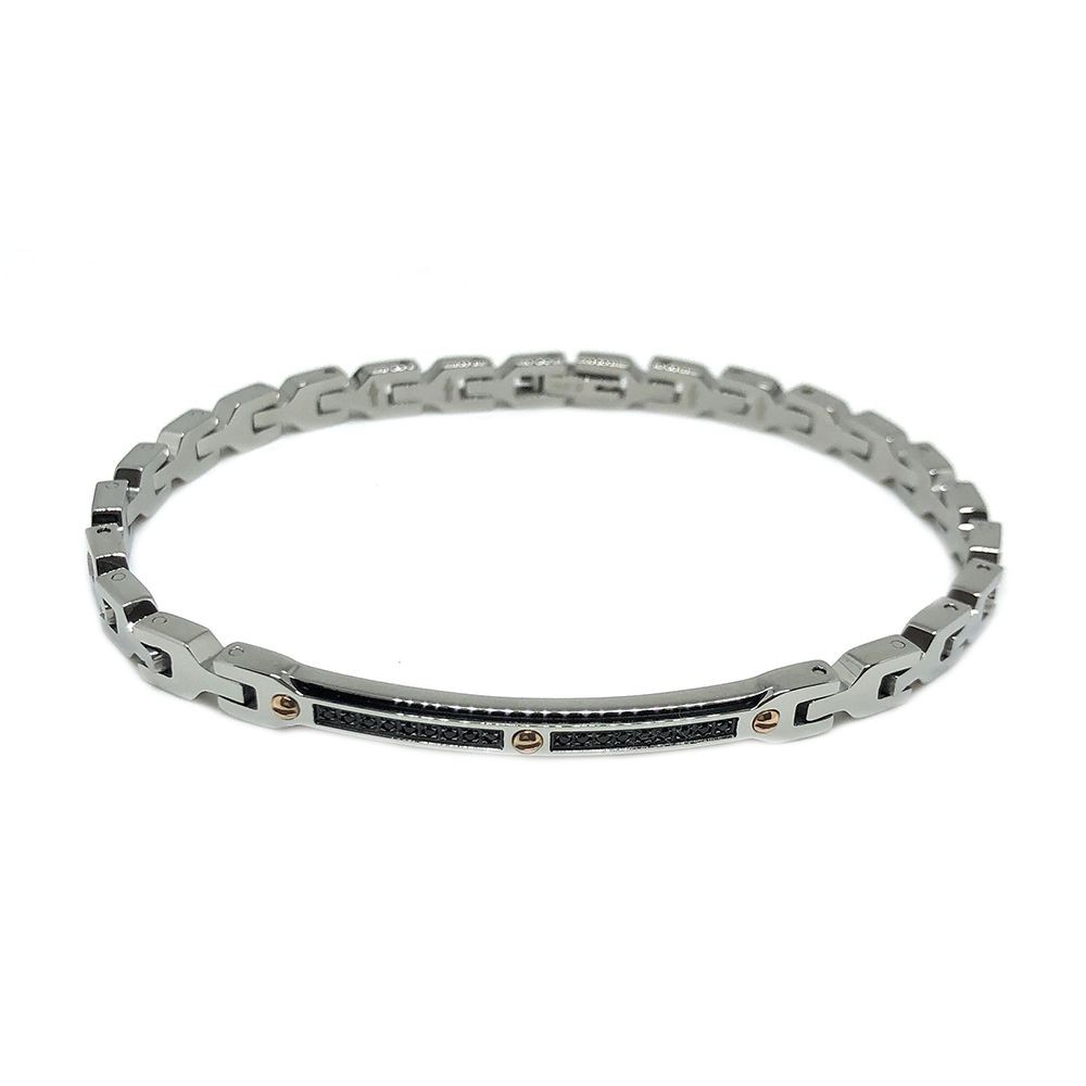 1 - Zancan EHB191 men's bracelet 316L steel Hi-Teck collection