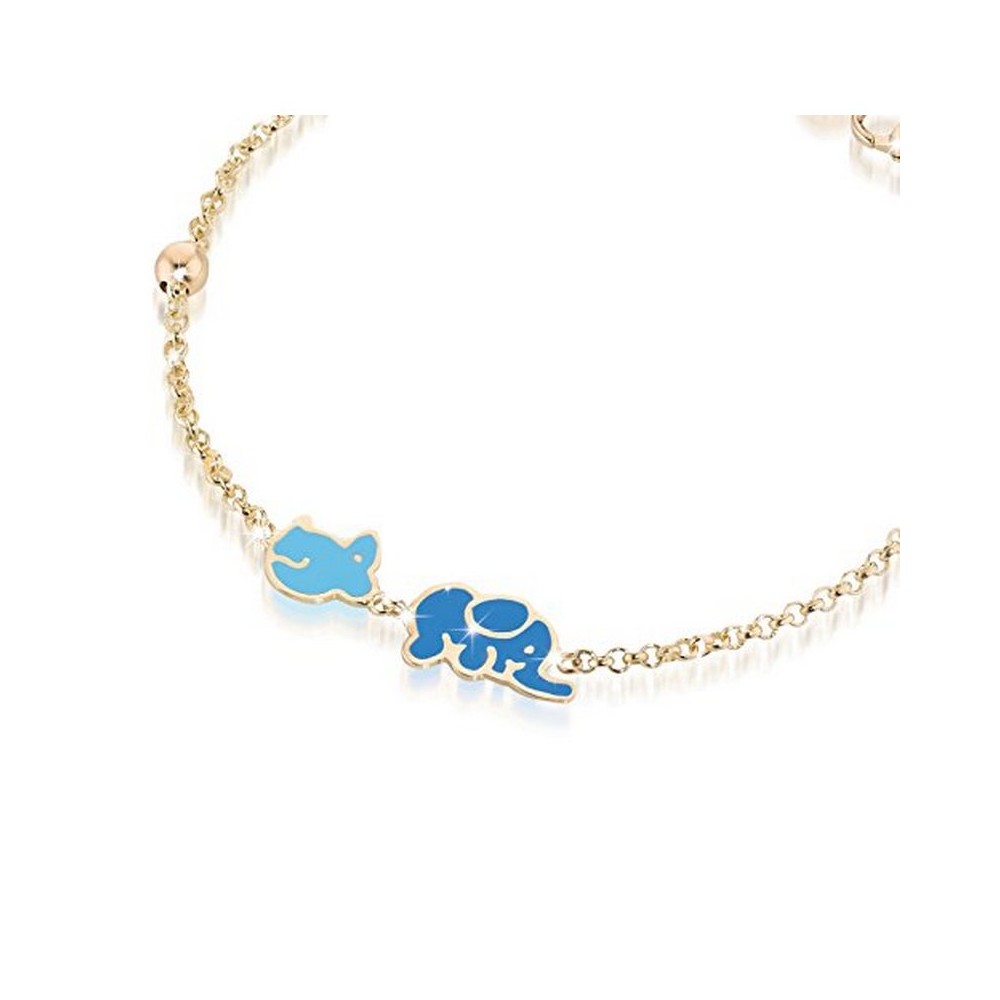 1 - Le Bebè PMG034 bracelet in 9Kt yellow gold and Primegioie enamel Fotuna collection