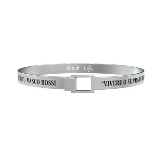 1 - Kidult 731477 316L steel bracelet with phrase by Vasco Rossi Free Time collection