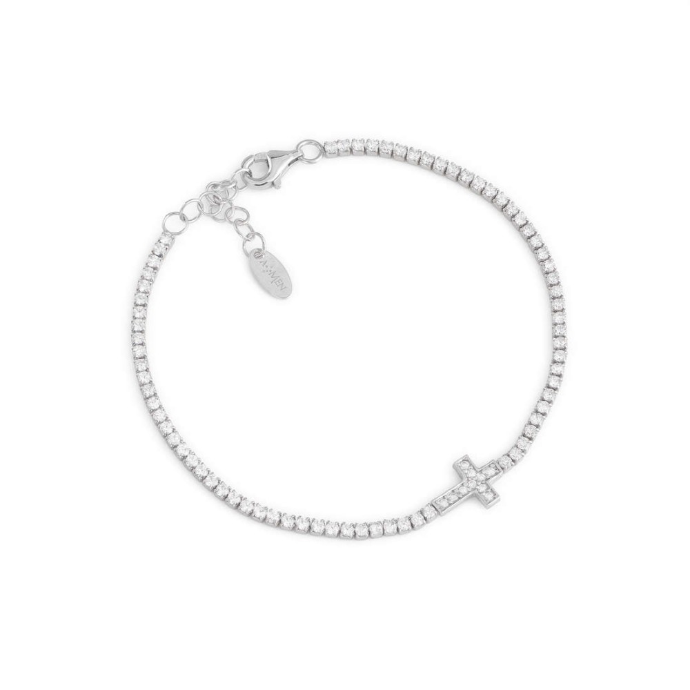 1 - Bracciale donna Amen TCRB Argento 925 collezione Tennis