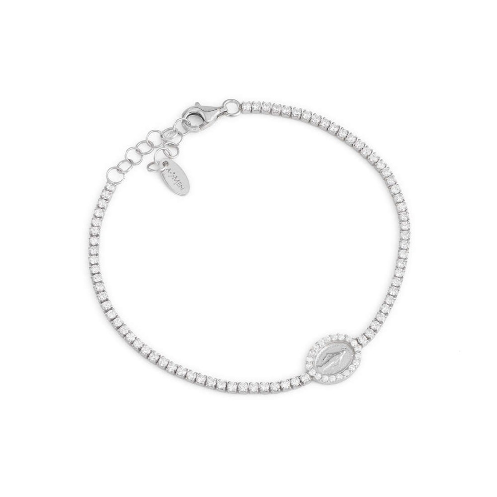 1 - Amen Women's Bracelet TMIB 925 Silver Tennis collection