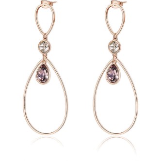 1 - Brosway BDY23 drop earrings in PVD steel Rose gold with Swarovski Destiny collection