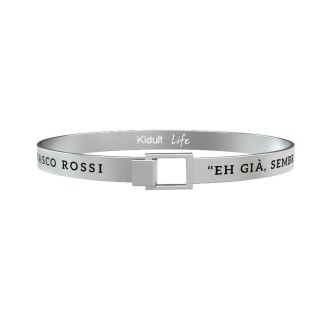 1 - Bracciale Kidult 731479 acciaio 316L con frase di Vasco Rossi collezione Free Time.