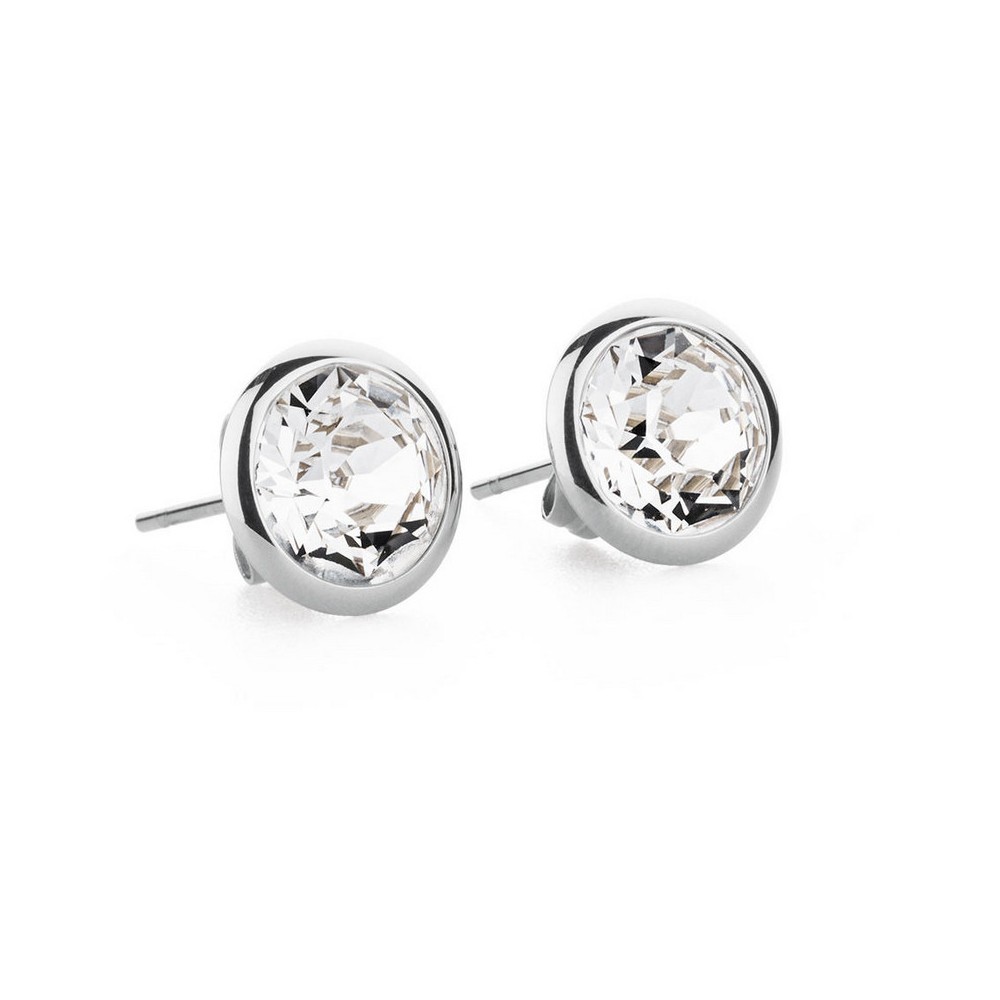 1 - BRT33 Brosway earrings in stainless steel with Swarovski round Crystal E-Tring collection