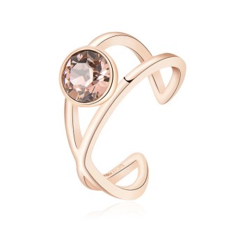 1 - BDY33B Brosway ring in PVD steel Rose gold with Swarovski Destiny collection