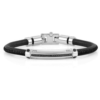 1 - Bracciale uomo Nomination 132900/001 acciaio 316L e diamanti collezione Gentleman