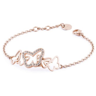 1 - Bracciale Brosway BOW12  in acciaio PVD Oro rosa e Swarovski collezione Flow