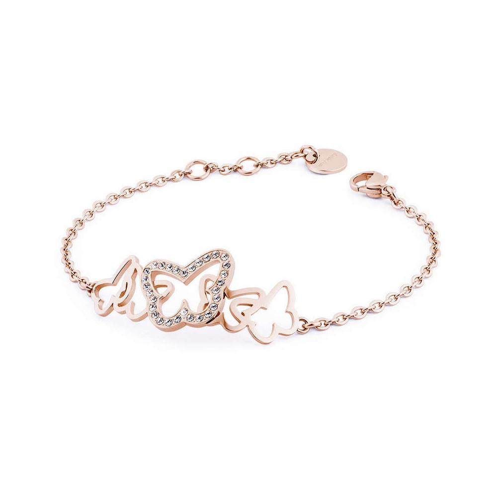 1 - Brosway BOW12 bracelet in PVD steel Pink gold and Swarovski Flow collection