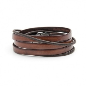 1 - Bracciale Marlù uomo 4BR1806M pelle ed acciaio collezione Man Trendy