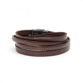 1 - Marlù man bracelet 4BR1798M leather and steel Man Trendy collection