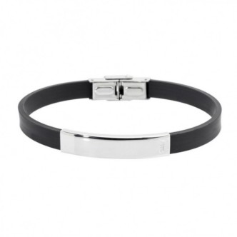 1 - Marlù 4BR1169 rubber and steel bracelet Man Class collection