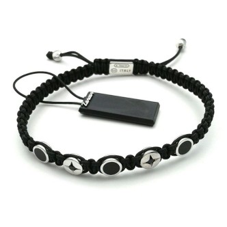 1 - Bracelet Zancan Man EXB842-NE Silver 925 and black spinels collection Infinity