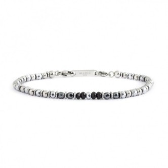 1 - Marlù Hematite 4BR1849BR steel bracelet Man Class collection