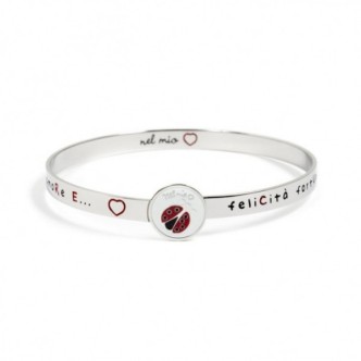 1 - Bracciale Marlù donna 15BR046 coccinella acciaio collezione Nel Mio Cuore