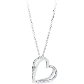 1 - Brosway BFM05 heart necklace in steel and crystals Frame collection