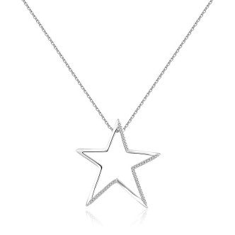 1 - BSB03 Brosway star necklace in brass and white zircons Sublime collection