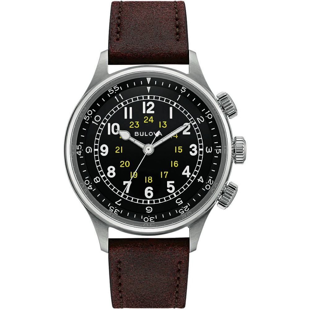 1 - Bulova watch only time man 96A245 mechanical Pilot A15 collection