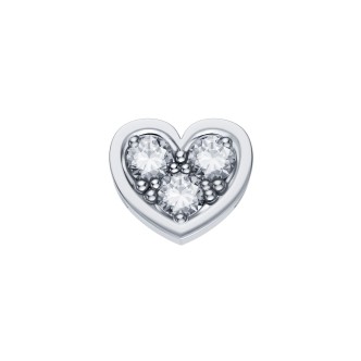 1 - Elemento cuore DonnaOro DCHF3849.003 Oro Bianco con diamanti collezione Elements