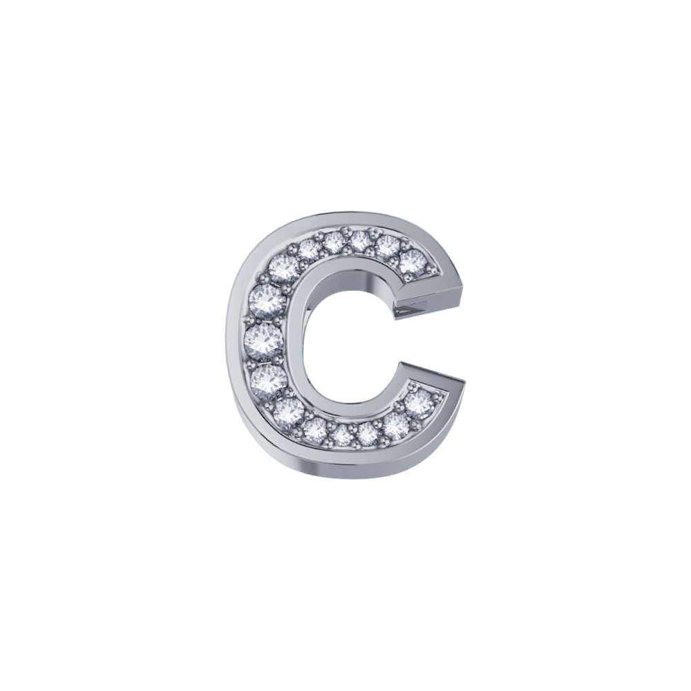 1 - Elemento lettera C DonnaOro DCHF3319C.002 Oro Bianco con diamanti collezione Elements