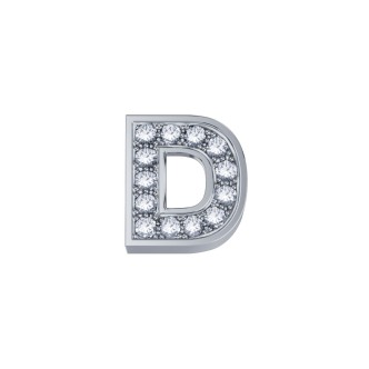 1 - Elemento lettera D DonnaOro DCHF3319D.002 Oro Bianco con diamanti collezione Elements