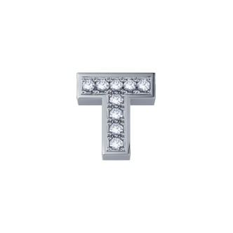 1 - Elemento lettera T DonnaOro DCHF3319T.001 Oro Bianco con diamanti collezione Elements