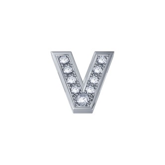 1 - Letter V element DonnaOro DCHF3319V.002 White Gold with diamonds Elements collection