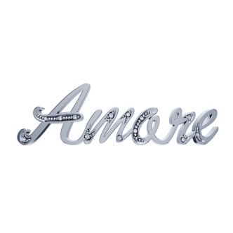 1 - Elemento a forma di scritta "Amore" DonnaOro DCHF4887.003 Oro Bianco collezione Elements