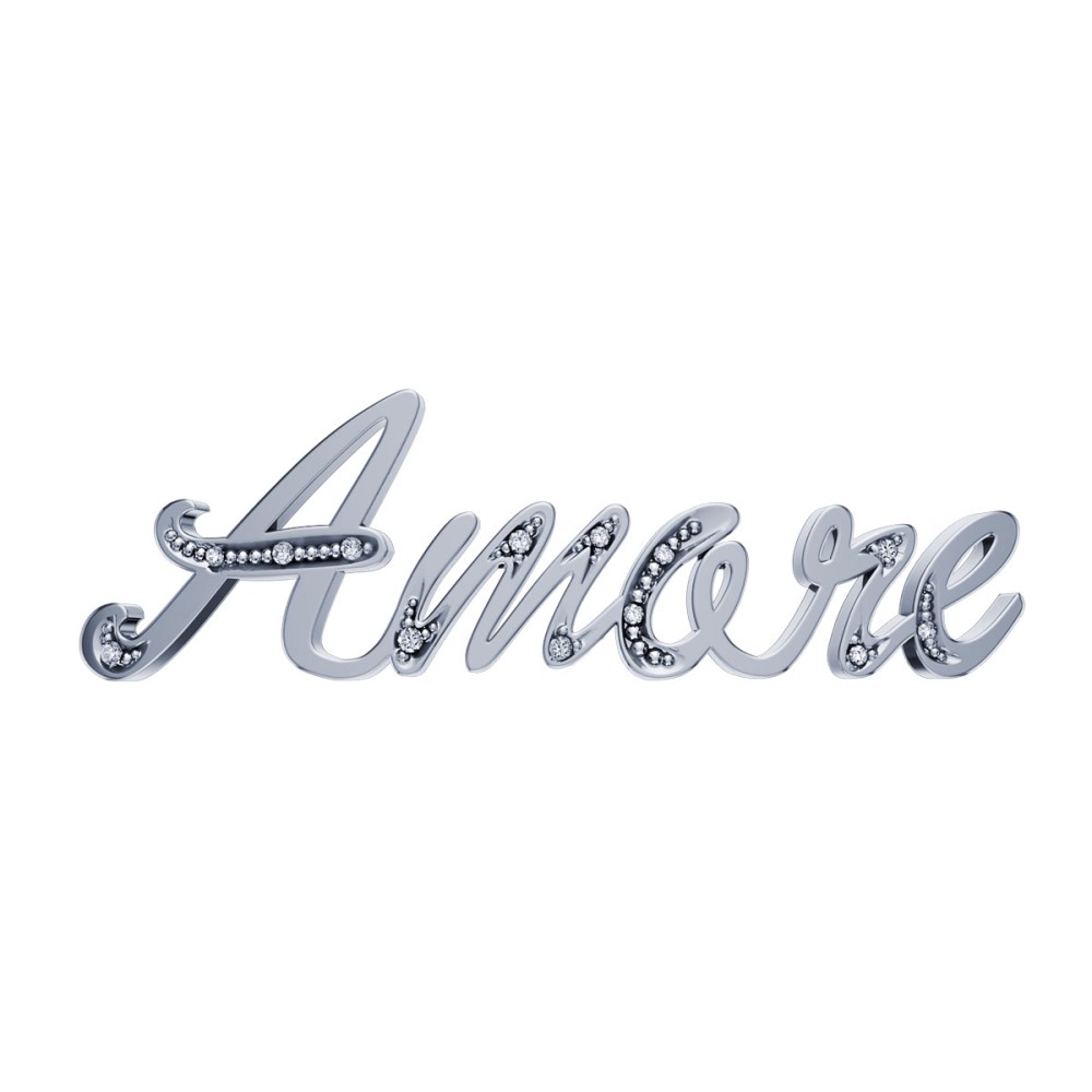 1 - Element in the shape of "Amore" written DonnaOro DCHF4887.003 White Gold Elements collection