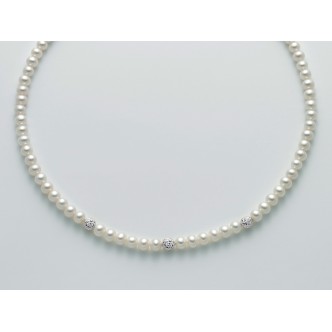 1 - Collana Miluna PCL 4982B Oro 750 1000 con perle col. bianco 6 - 6,5