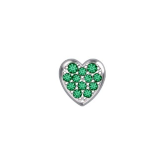 1 - DonnaOro Heart Element DCHE7398 White Gold with emeralds Elements collection