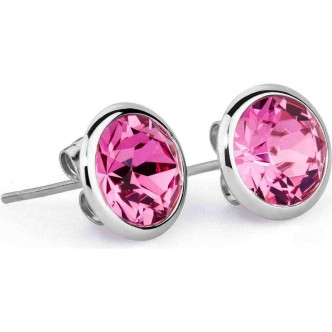 1 - Brosway BRT22 earrings in stainless steel and Swarovski rose N-Tring collection