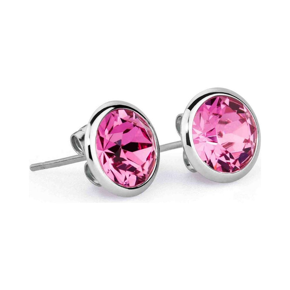 1 - Brosway BRT22 earrings in stainless steel and Swarovski rose N-Tring collection