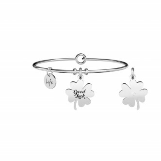 1 - Kidult four-leaf clover bracelet woman 731750 316L steel Nature collection